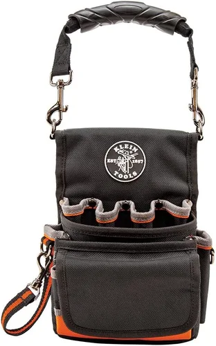 Miniatura 5 de Klein Tools 5242 Bolsa para herramientas, funda Tradesman Pro con cinta adhesiva eléctrica, fondo reforzado, 9 bolsillos