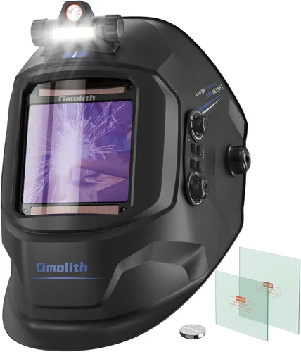 Miniatura 7 de 1/1/1/1 Casco de soldadura con oscurecimiento automático, color real, con luz, funciona con energía solar, con sombra ancha 4/9-13 para TIG, MIG