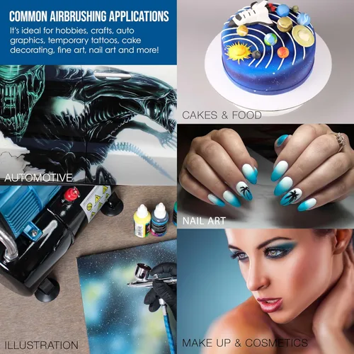 Miniatura 5 de Master Airbrush G22 - Pistola de aerógrafo multiusos de doble acción para pintura de modelos, gráficos, pasteles y bellas artes, kit de pistola