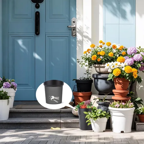 Miniatura 7 de BarGifts Maceta de Flores Negra Caja de Seguridad de Desviación, Caja de Almacenamiento Secreto Oculta Mantén Tus Objetos de Valor Seguros Como