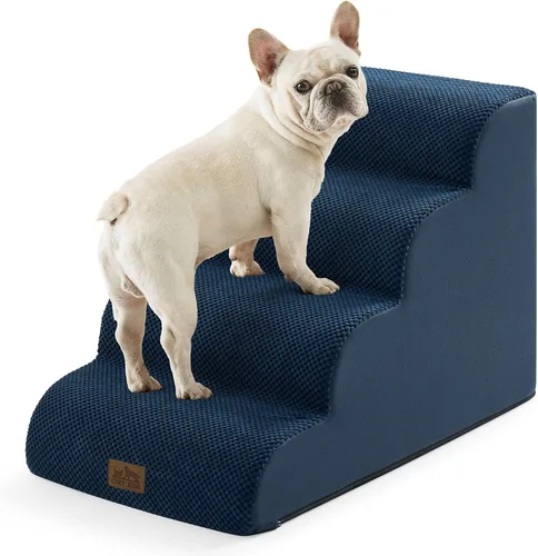 Miniatura 25 de COZY KISS Escaleras para perros pequeños de 11.8 pulgadas de alto, escalón curvado para cachorros, gatos mayores, rampa mediana para mascotas