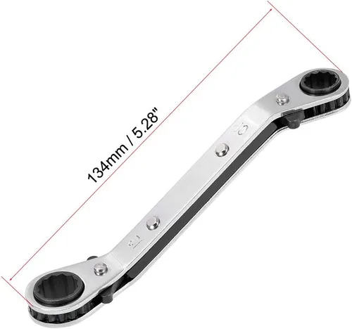 Miniatura 2 de uxcell Llave de trinquete reversible, extremo de caja doble de 0.394 in x 0.472 in, Cr-V