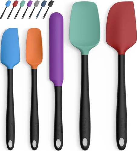 Miniatura 13 de Coukre Juego de 5 espátulas de silicona, resistentes a altas temperaturas, silicona de grado alimenticio, aptas para lavavajillas, para hornear