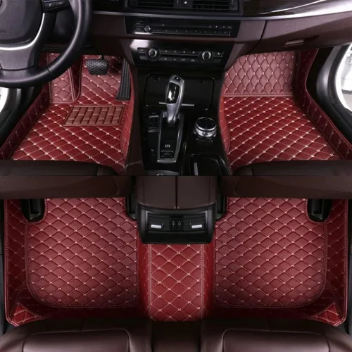 Miniatura 24 de Nuevas alfombrillas de coche personalizadas para Sedán, SUV, camioneta, alfombrillas de cuero para todo tipo de clima, Negro Alfombras para Carro