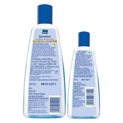 Miniatura 2 de Parachute Advansed Aceite capilar de jazmín con vitamina E Para la nutrición del cuero cabelludo Cabello más fuerte, suave y sedoso No