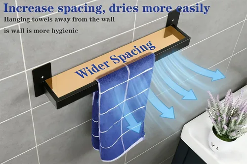 Miniatura 5 de Barra de Toalla de Baño Autoadhesiva, Toallero sin Perforación Fácil de Instalar, Soporte de Toalla de Mano Hecho de Acero Inoxidable Premium