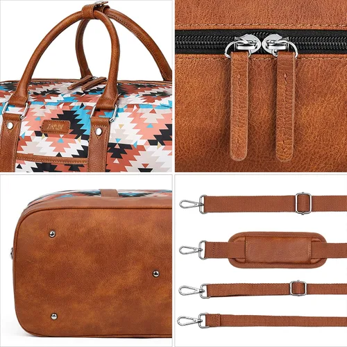 Miniatura 126 de IBFUN Bolsas de fin de semana para mujer, bolsa grande de lona para viaje, bolsa de viaje con compartimento para zapatos, 21 pulgadas, juego de 3