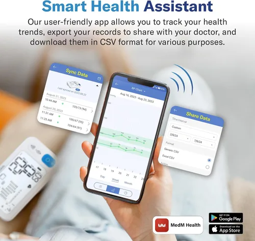 Miniatura 3 de Alcedo Monitor de presión arterial Bluetooth para uso doméstico, máquina inteligente precisa de presión arterial superior con puño de amplio rango