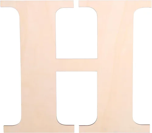 Miniatura 15 de Letra de madera de 12 pulgadas, letras de madera para decoración de pared, letras de madera en blanco sin terminar de 1/5 pulgadas para decoración