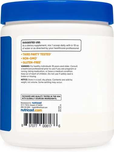 Miniatura 4 de Nutricost L-citrulina pura (base) en polvo 8.82 oz