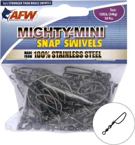 Miniatura 31 de American Fishing Wire Mighty Mini grúa giratoria, línea de pesca esencial, equipo de pesca compacto, giro de agua salada, giro de acero inoxidable