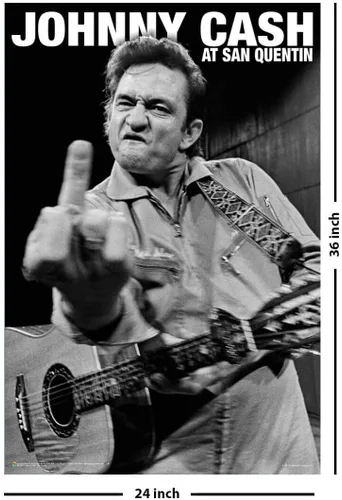 Miniatura 2 de Scorpio Posters Johnny Cash - Póster de San Quentin, con licencia oficial, 24 x 36 pulgadas