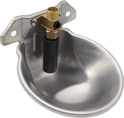 Miniatura 3 de Cuenco automático de agua de ovejas de metal, fuente automática de agua de cabra de acero grueso con interruptor táctil de válvula de cobre,