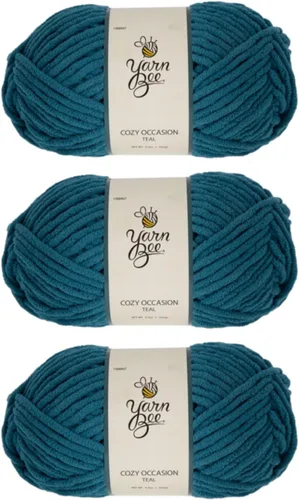 Miniatura 24 de Hilo Yarn Bee súper voluminoso para crochet y tejer – Rollo suave – 92,4 metros de hilo 100% poliéster para crochet, mantas, sombreros y más