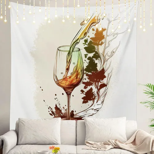 Miniatura 103 de Shrahala Tapiz de pared con paisaje de lago de otoño, bosque amarillo, para colgar en la pared, tapiz grande, decoración de fibra de poliéster