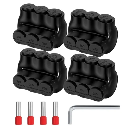 Miniatura 12 de Joinfworld Conector Multipuerto Aislado de 3 Puertos Conectores de Alambre de Aluminio a Cobre 4-14AWG Entrada de Un Solo Lado Conectores de Cable 3