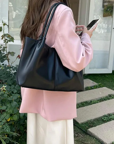 Miniatura 3 de Bolso de mano para mujer, bolso de hombro, bolso de mano de poliuretano suave, bolso de hombro grande a la moda, bolso de mano con asa superior