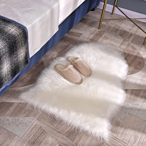 Miniatura 6 de Alfombra de pelo de oveja sintética QHWLKJ suave y esponjosa para sillón o sofá, mantita tipo alfombra para el sofá, el dormitorio, salón, suelo