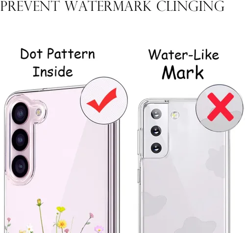 Miniatura 8 de Unov Funda compatible con Galaxy S23 transparente con diseño de TPU suave, absorción de golpes, patrón delgado en relieve protector de 6.1 pulgadas