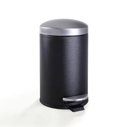 SunnyPoint Cubo de basura redondo de 4.5 litros (1.2 galones) con cubo interior de plástico; baño, oficina, cocina y dormitorio con paso y cierre