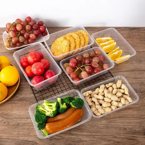 Miniatura 5 de 120 recipientes de plástico para preparación de comidas con tapas, contenedores desechables transparentes de 25 onzas para almacenamiento