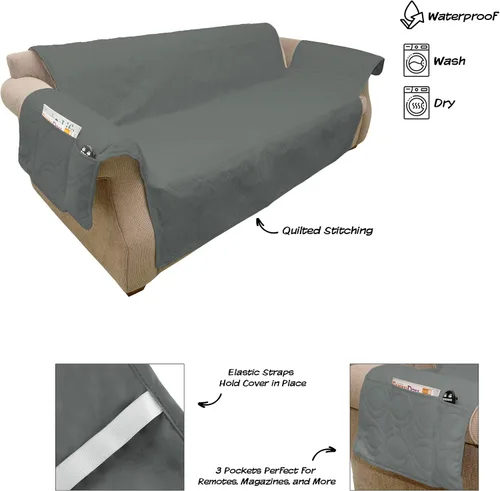 Miniatura 2 de PETMAKER - Fundas protectoras de muebles para mascotas, fundas de sofá 100 % impermeables para perros o gatos, funda de sofá de 3 cojines