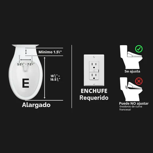Miniatura 12 de SmartBidet SB-2000 Asiento de bidé eléctrico - Asiento para inodoro climatizado con secador de aire caliente y funciones de lavado con control