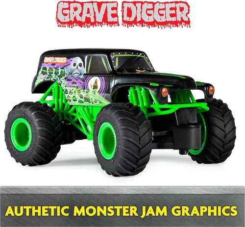 Miniatura 3 de Monster Jam - Camión monstruo de control remoto oficial Grave Digger, escala 1:24, 2,4 GHz, juguetes para niños y niñas a partir de 4 años