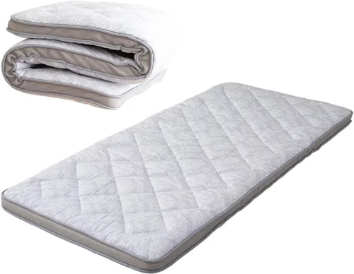 EMOOR Colchón de futón acolchado japonés DONSU Queen gris claro, patrón tradicional plegable piso cama de invitados Tatami