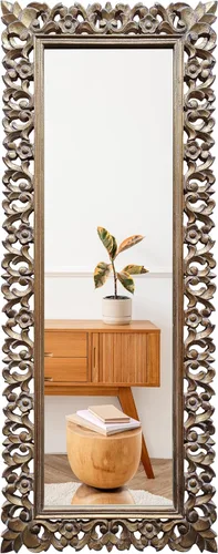 Miniatura 8 de JFY Designs Espejo de Pared y Acento Decoración de Pared - Espejo de Tocador con Marco de Madera Laminada, Espejos de Pared Montados Estilo Boho