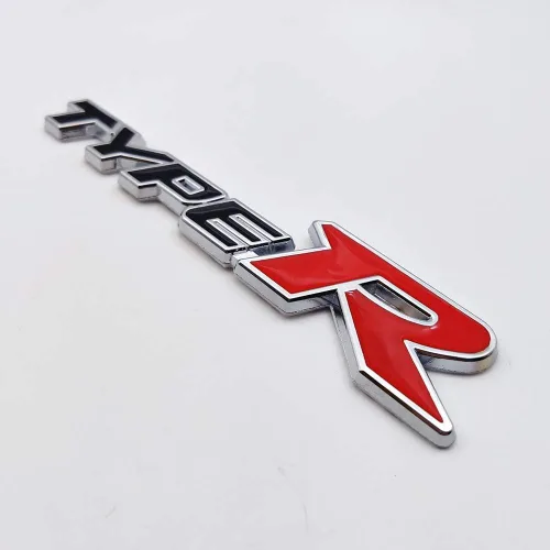 Miniatura 5 de Emblema de Coche de Metal Cromado con Logo Type-R, Insignia Deportiva de Carreras 3D Premium, Calcomanía Adhesiva de Poder Turbo (Negro y Rojo)