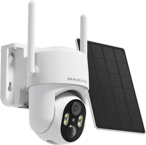 Cámaras de seguridad solares inalámbricas para exteriores, cámaras remotas PTZ de 360° para seguridad del hogar alimentadas por energía solar,