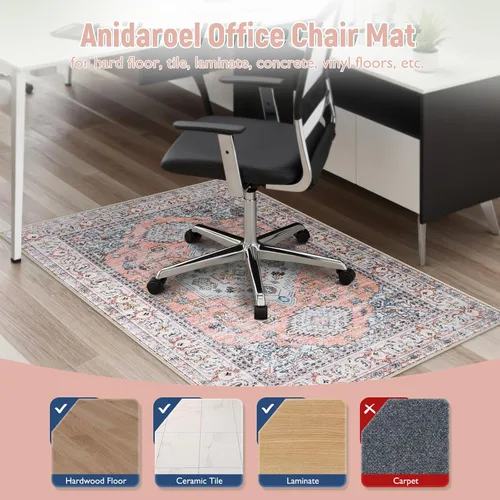 Miniatura 3 de Anidaroel Tapete para silla de 36 x 48 pulgadas para suelo de madera dura/azulejos, tapete para silla de escritorio para oficina en casa, alfombra