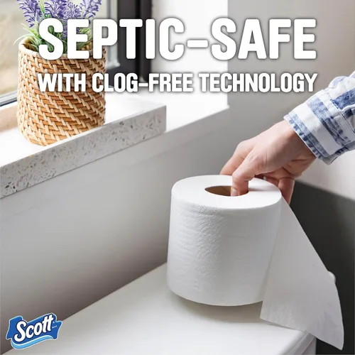 Miniatura 6 de Scott - 1000 hojas por rollo de papel higiénico, 4 rollos, toallas de baño