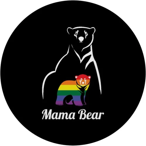 Miniatura 3 de LGBT Mama Bear Gay Pride Equal Rights Rainbow PopSockets intercambiables PopGrip