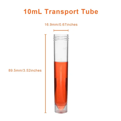 Miniatura 4 de PEKYBIO Tubos de ensayo graduados de plástico transparente, contenedor de almacenamiento de muestras estériles de 0.3 fl oz con tapón de rosca, tubo