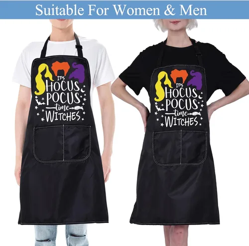 Miniatura 4 de CMNIM Sanderson Sister Aprons Hocus - Delantal inspirado en la película, regalos para los fanáticos de Winifred, Sarah y Mary Witch, delantal