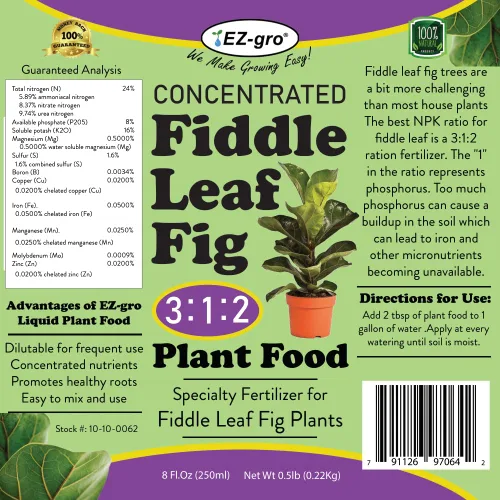 Miniatura 3 de EZ-GRO Alimento Líquido para Plantas de Higuera de Hoja de Violín - Botella de 8 oz Fertilizante NPK 3-1-2 para Plantas de Interior Nutrientes