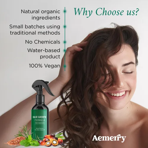 Miniatura 3 de Spray de agua de romero para el crecimiento del cabello, spray de romero para el crecimiento del cabello con agua de arroz y aceite de batana