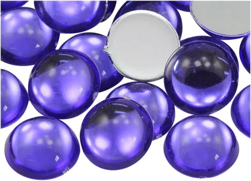 Miniatura 5 de Allstarco Cabujones redondos de acrílico con parte trasera plana de 0.276 in, 9/32 pulgadas, gemas de perlas de plástico para hacer joyas
