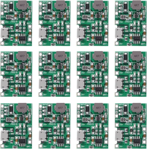 Miniatura 7 de AITRIP 6 unids 2A USB 18650 Li-ion cargador de batería de litio Boost 3.7V a 5V 9V 12V ajustable DC-DC Step Up Boost Módulo TP4056 DIY Kit piezas