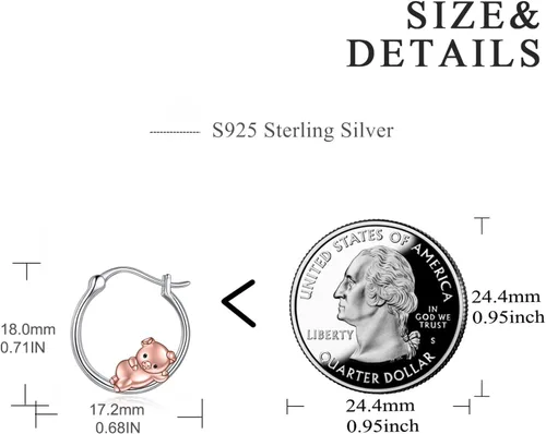 Miniatura 17 de VONALA Bonitos aretes de aro de plata de ley 925, regalos de cumpleaños para mujer