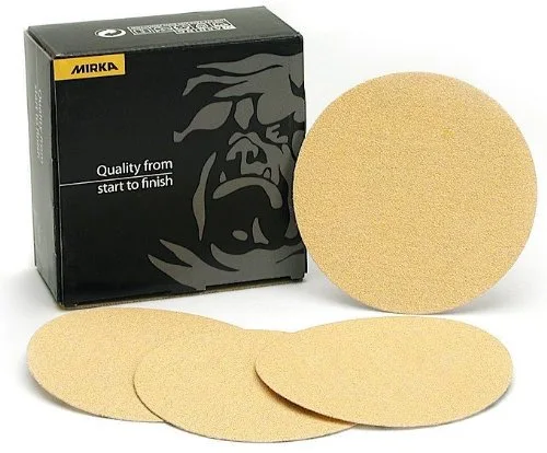 Mirka 23-332-150 Bulldog Gold (sin agujero) 150 discos de lijado PSA de grano 150 - 100 discos por caja