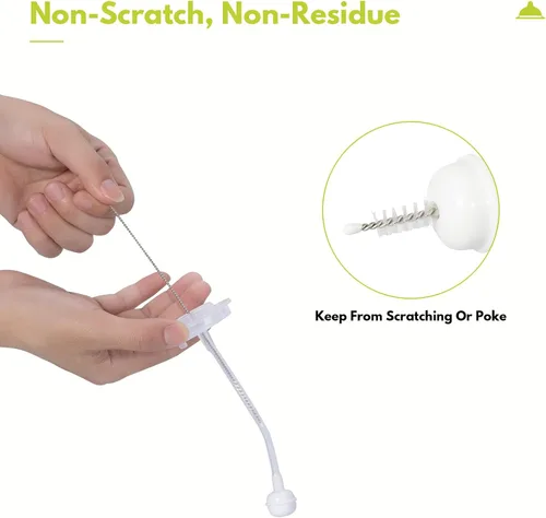 Miniatura 4 de CAREBABYMORE Paquete de 2 cepillos para biberones con 4 cepillos para pajilla, cepillo de nailon de 10.2 pulgadas con limpiador de pezones y ventosa
