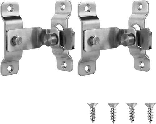Miniatura 5 de JQK Cerradura de puerta abatible, color negro, 90 grados, resistente acero inoxidable, cerradura de seguridad para puerta, color negro, DL149-PB