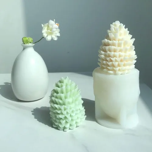 Miniatura 4 de MGLIFEUL 5 piezas molde de silicona 3D de árbol de Navidad y piña para velas, jabón, resina epoxi y cera, formas de silicona, molde de árbol