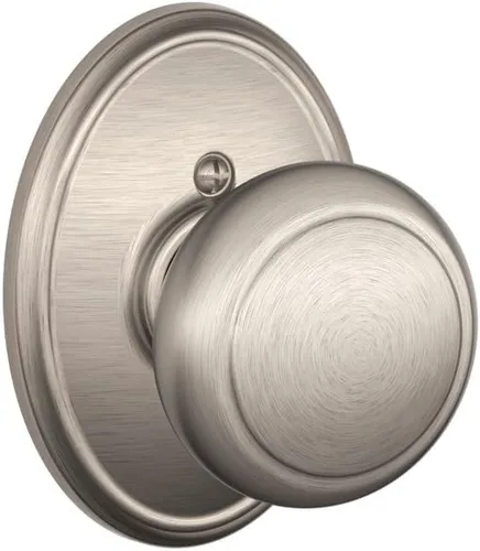Miniatura 7 de Schlage F10 AND 716 ADD - Pomo Andover con moldura Addison, cerradura de paso para pasillos y armarios, bronce envejecido