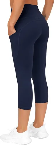 Miniatura 5 de The Gym People - Pantalones deportivos gruesos de tiro alto, con bolsillos y control de abdomen, leggings para entrenar, correr, hacer yoga