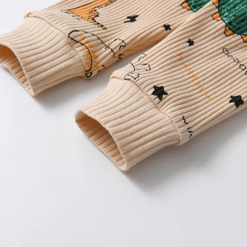 Miniatura 91 de Conjunto de 3 piezas de ropa de bebé recién nacido con estampado de manga larga + pantalones + sombrero