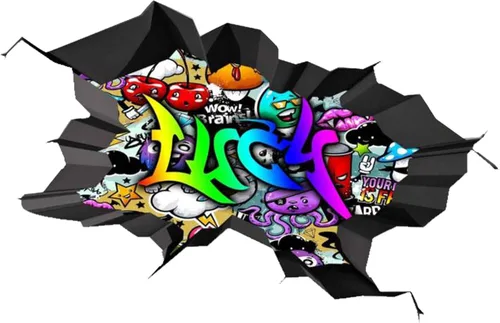 Miniatura 22 de Calcomanía de pared con nombre personalizado, graffiti 3D Arte personalizado calcomanía decorativa de vinilo Removible Despegar y pegar